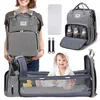기저귀 가방 배낭 변경 스테이션 기저귀 가방 침대 여행 접이식 아기 침대 가방 절연 포켓 대용량 K726 포함