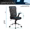 US Stock Techni Mobili Medium Back Mesh Assistant Office Chair Furniture, Black a40 a48