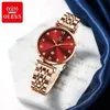 Olevs Top Brand Women Fashion Quartz Watch Vattentät Lyxklockor Rostfritt Stålband Datum Klocka Lady 210616