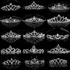 Kinder Tiaras und Kronen Stirnband Kinder Mädchen Braut Kristall Krone Hochzeit Party Zubehör Haarschmuck Ornamente Kopfschmuck