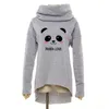 Moda Panda Noel Giysileri Kadın Hoodies Kış Eşarp Yaka Uzun Kollu Rahat Karikatür Tişörtü Kazaklar Kaba LJ201103