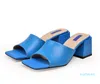 Hot sale-New Transparent Women Mid Heel Sandals PVC snakeskin sandals 100% leather High Heel Mules Slides luxury slipper size 34-42
