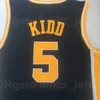 NCAA California Altın Ayılar Koleji 5 Jason Kidd Jersey Erkekler Basketbol Üniversitesi Siyah Takım Renk Spor Hayranları için Nefes Gömlek Saf Pamuk Kaliteli