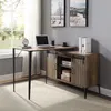 US Stock Commercial Furniture Writing Desk, Rustic Oak & Black Finish OF00010276W