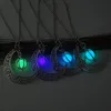 4 Colors Glow in the Dark Pumpkin Necklace Luminous Moon Locket Pendant Women Children Fashion Jewelry