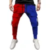 2021 Nyaste män casual sportbyxor färg matchande spetsfickor byxor hip hop leggings plus storlek 3xl x0723