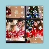 Dekor Gardenwhite 36st/Lot Snowflake Wall Stickers Glasfönster klistermärke Juldekorationer för hemåret Gift Navidad Le6w Drop Delive
