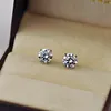 Echte 0.2-4 karaat D Color Moissanite Stud Oorbellen voor Topkwaliteit 100% Platinum PT950 Sprankelende Wedding Dames Sieraden