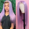 None Fashion Lace Frontal Simulation Human Hair Wigs Blue/Green/Pink/Purple/Grey Color 180% Density Synthetic Straight Pre Plucked Wig
