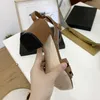 Luxury medium heel chunky heel sandal slipper women's cowhede outsole frosted grain 6.5cm high heel