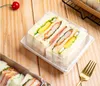 Cake Box Transparent Clear Sandwich Puff Biscuit Dessert Baking Packaging Boxes Paper Gifts Case Square Rectangle Container RRA9665