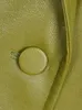 Pelle sintetica da donna Lautaro Autunno Avocado Verde Giacca in PU oversize Manica lunga Risvolto Monopetto Allentato Moda coreana 2021 Y2K Jack