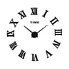 Настенные часы Домашнее декор Современное творческое 3D DIY Часы Большие римские цифры Роскошные Металлические Зеркала Наклейки Смотреть гостиная Кухня