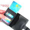 Кошельки RFID углеродное волокно мужское мешок денег тонкий мини -умный черный бренд -бренд мужской лазерный гравер Walet212L1086461
