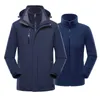 Jaqueta três em um masculina estilo quente primavera outono e inverno jaquetas esportivas ao ar livre removíveis com capuz 2131