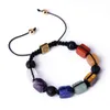 Branca de Pedra de Energia de Cristal de Cristal Sete Pulse Yoga Spirit Amethyst Teclaving Bracelet feminina