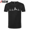 REM Mountain Bike Heartbeat Funny MTB Dirt T Shirt Plus Size Custom Short Sleeve Men's T-shirt Fashion Family Cotton 210629