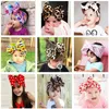 Hårtillbehör DIY Big Bow Flower Print Tyg Huvudband för Barn Barn Breda Turban Girls Head Band Hairband Barn Huvudbonader