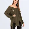 سترات نسائية للنساء النسائية الاكريليك سترة 2022 أزياء ألوان صلبة مجوفة خوالي v pullovers lected antrent antrumn clothing