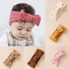 Hårtillbehör Söt knuten Bow Headband Baby Kids Turban Solid Färg Elastiska Hårband Född Spädbarn Toddler Headwrap