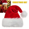 1pc Christmas Hat Soft Plush Party Xmas Santa Adult Red Home New Year Decoration Kids Gift Holiday Thicker Warm Winter Party Cap