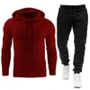 Masculinos Tracksuits 2021 Tracksuit Homens Marca Masculino Sólido Moletom Com Capuz e Calças Definir Mens Hoodie Suor Terno Casual Sportswear S-5xl