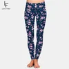 Letsfind Moda 3D Cherry Blossom Druk Druk Kobiety Legginsy Wysoka Talia Plus Rozmiar Soft Slim Fitness 211204