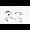 50Pcs Surgical Steel Lip Labret Rings Bar Body Jewelry Piercing 16G Three Colors Vbteu 8Dsmh