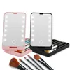 Cajas portátiles de almacenamiento de pestañas LED con espejo FALSE PEASH PEYELASH CASO Organizador caja de maquillaje