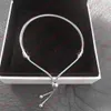 Autentisk 925 Sterling Silver Hand Rope Armband för Justerbar Size Women Wedding Present smycken Armband med original Box9883767