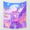 Miasto Pop Tokyo Wall Gobelin Cover Plażowy Ręcznik Rzuć Koc Piknik Joga Mata Wiszące Wiszące Dom 210310