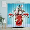 Shower Curtains Xmas Window View Curtain Merry Christmas Snowman Santa Claus Bathroom Wall Decor With Hooks Hanging Waterproof