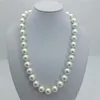 Handgjorda AAA + 10-12-14-16mm Naturvit Round Shell Pearl Necklace18Inch Q0531