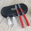 UGO-T Double Double Starter Kit de 1,6 ml Clearomizer Clearomizer pour vaporisateur à huile 650/900 / 1100MAH Cigarette électronique EGO-T Zip de fermeture à glissière de la batterie colorée