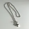 Peri'sbox Toggle Clasp Love Heart Necklaces Small Charm Linked Chain Necklaces for Women Minimalist 925 Sterling Silver Necklace Q0531