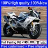 Body Kit für Aprilia RSV1000R Mille RV60 RSV 1000 R Silber weiß 1000R 2003 2004 2005 2006 Cowling 9No.72 RSV1000RR RSV1000 RSV-1000 R RR 03 04 05 06 Motorradverkleidung