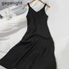 Sexy Women Bottom Solid Knitted Maxi Dress Sleeveless Bodycon Stretchy Dresses Casual Loose Pleated Swing Vestidos 210601