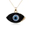 Fashion Eye druzy drusy Orecchini collana placcata oro Geometria finta pietra naturale resina orecchino collane set per gioielli da donna