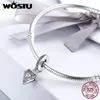 WOSTU Hot 925 Sterling Silver Shining Heart Dangle Beads Fit Original WST Charm Bracelet Pendentif DIY Bijoux Cadeau CQC186 Q0531