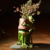 Everyday Collection Home Decor Mini Flower Fairy Garden Animal Frog succulent Pot Outdoor Decoration Clay Flowerpot Y200709