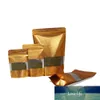 100 Stück goldene Stand-up-Aluminiumfolienbeutel mit wiederverschließbaren Linien und Reißverschluss, Verpackungsbeutel für die Aufbewahrung von Tee, Nüssen und Snacks