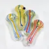 Linea colorata Decorazione fatta a mano Tubi Pyrex Vetro spesso Secco Erba Tabacco Fumo Handpipe Oil Rigs Portafiltro di lusso Alta qualità DHL Free