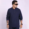 5XL 6XL 7XL 8XL Men's Solid Color Casual T-Shirt Plus Size Business Fashion Lapel Long Sleeve T-shirt Male Tops Brand Clothes G1229