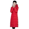 Kobiety Parka Płaszcz Żółty Czerwony Szary M-6XL Plus Size Jacket Zima Koreański Kapturem Moda Luźna Długa Ciepła Odzież LR495 210531