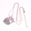 Pendant Necklaces Unisex Jewelry Necklace Beads Chain Heart And Ribbon Shape Design Sparkling Crystals Zinc Alloy Provide Drop