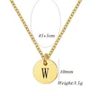 Hanger kettingen 2021 schijf alfabet ketting gouden letter alfabet 316L roestvrijstalen ketting voor vrouwen