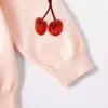 春と秋の桜の刺繍ニットコートママのマッチングの衣装トップ210528