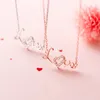 PrinSis réel 925 en argent sterling mode saint valentin romantique amour coeur CZ collier ras du cou pour les femmes bijoux de mariage DP037 Q0531