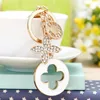 Keychains Beautiful Four-leaf Clover Keychain Exquisite Metal Fashion Car Pendant Key Ring Women's Bag Charm Gift