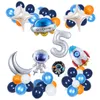 48 pz Spazio Esterno Partito Astronauta Palloncini Sistema Solare Tema Decor Baby Shower Compleanno Decorazione Forniture Elio Globos 220217